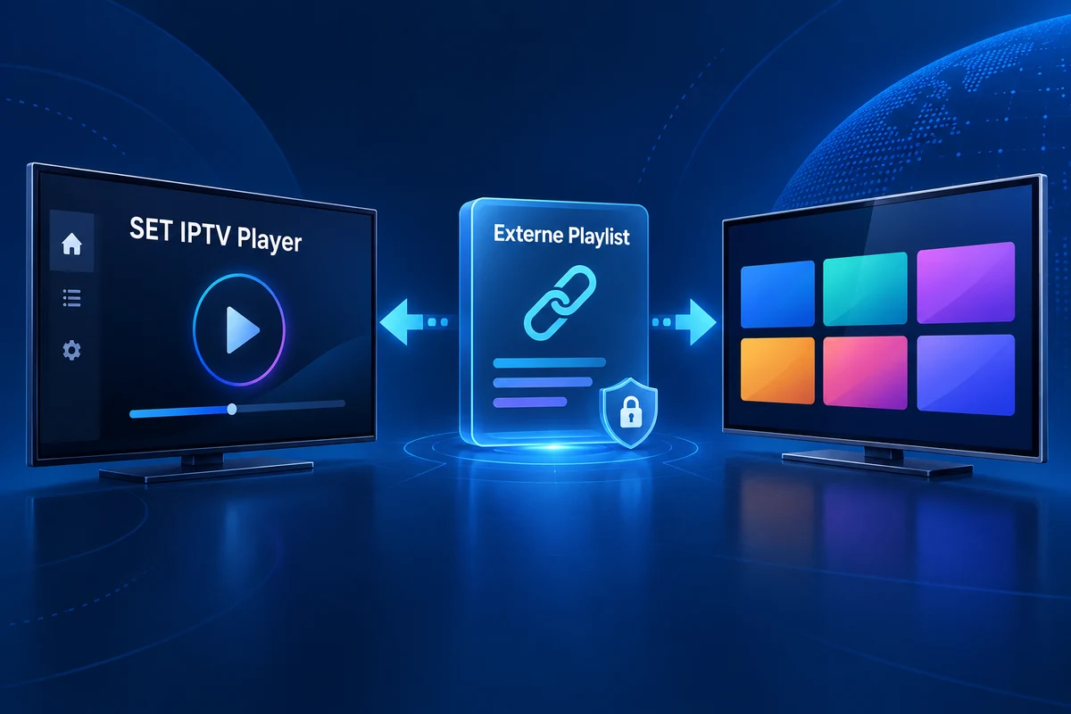 Schema zum Unterschied zwischen SET IPTV Player und externer Playlist
